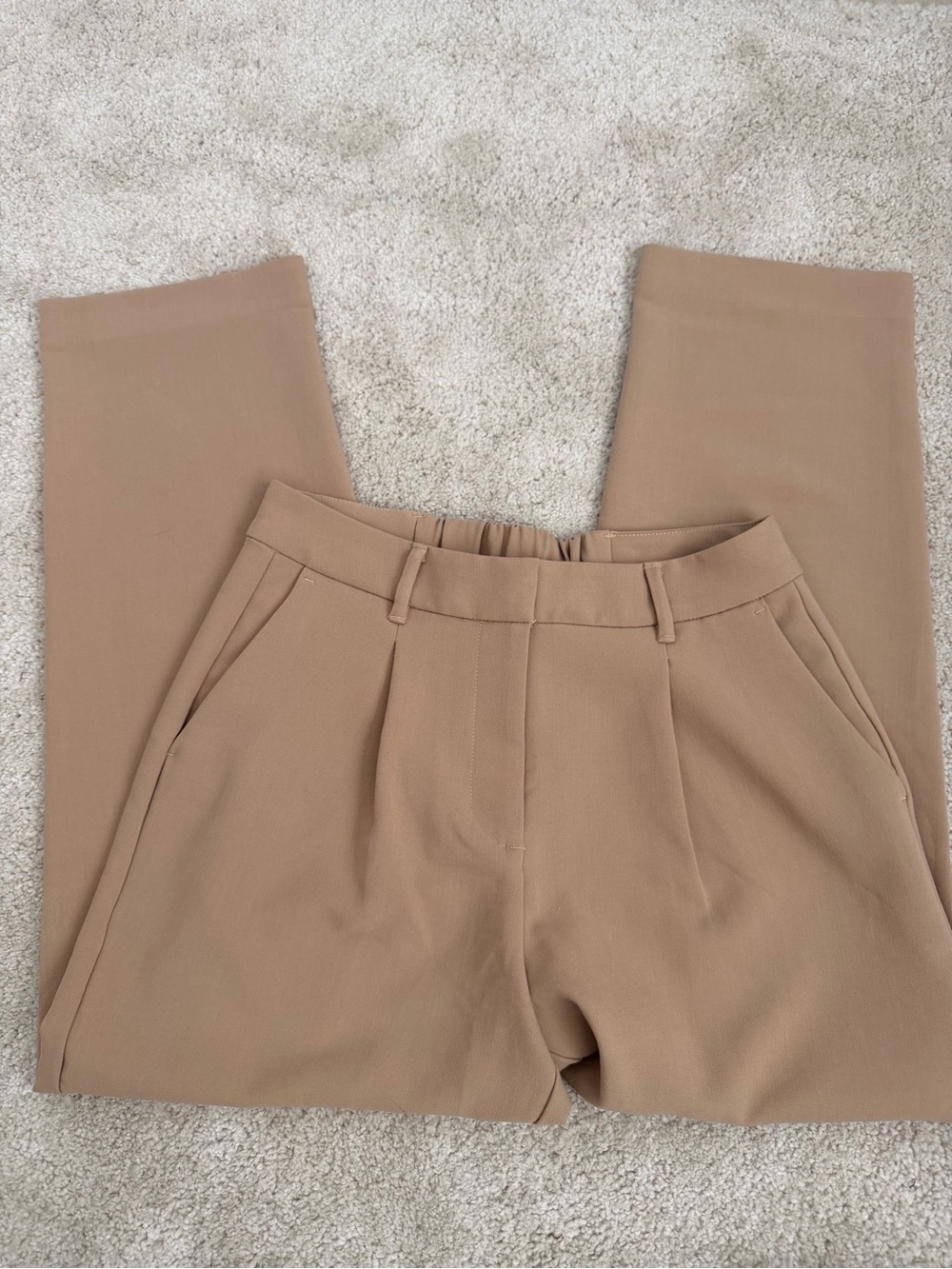 Old Navy Camel High-Waist Straight-Leg Trousers